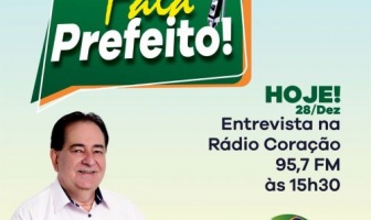 Prefeito concede entrevista hoje às 15h30 na Rádio Coração 95,7 FM