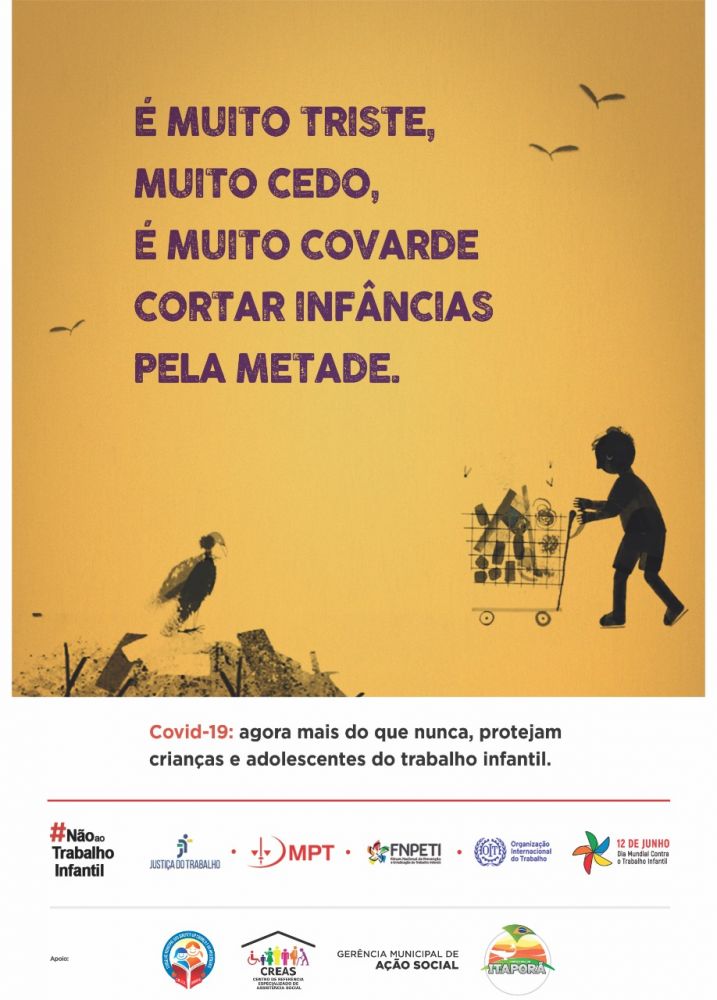 CRAS e CREAS de Itaporã promovem reflexão sobre o Dia Mundial de Combate ao Trabalho Infantil.