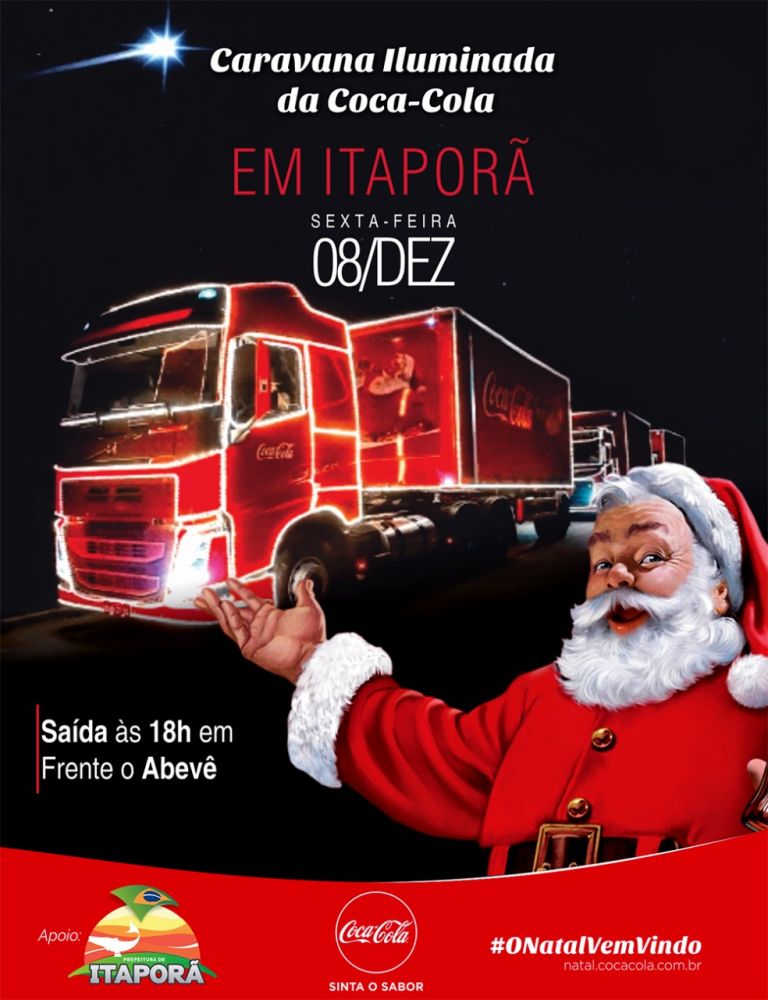 Caravana Iluminada da Coca-Cola passará por Itaporã nesta Sexta-feira (08).