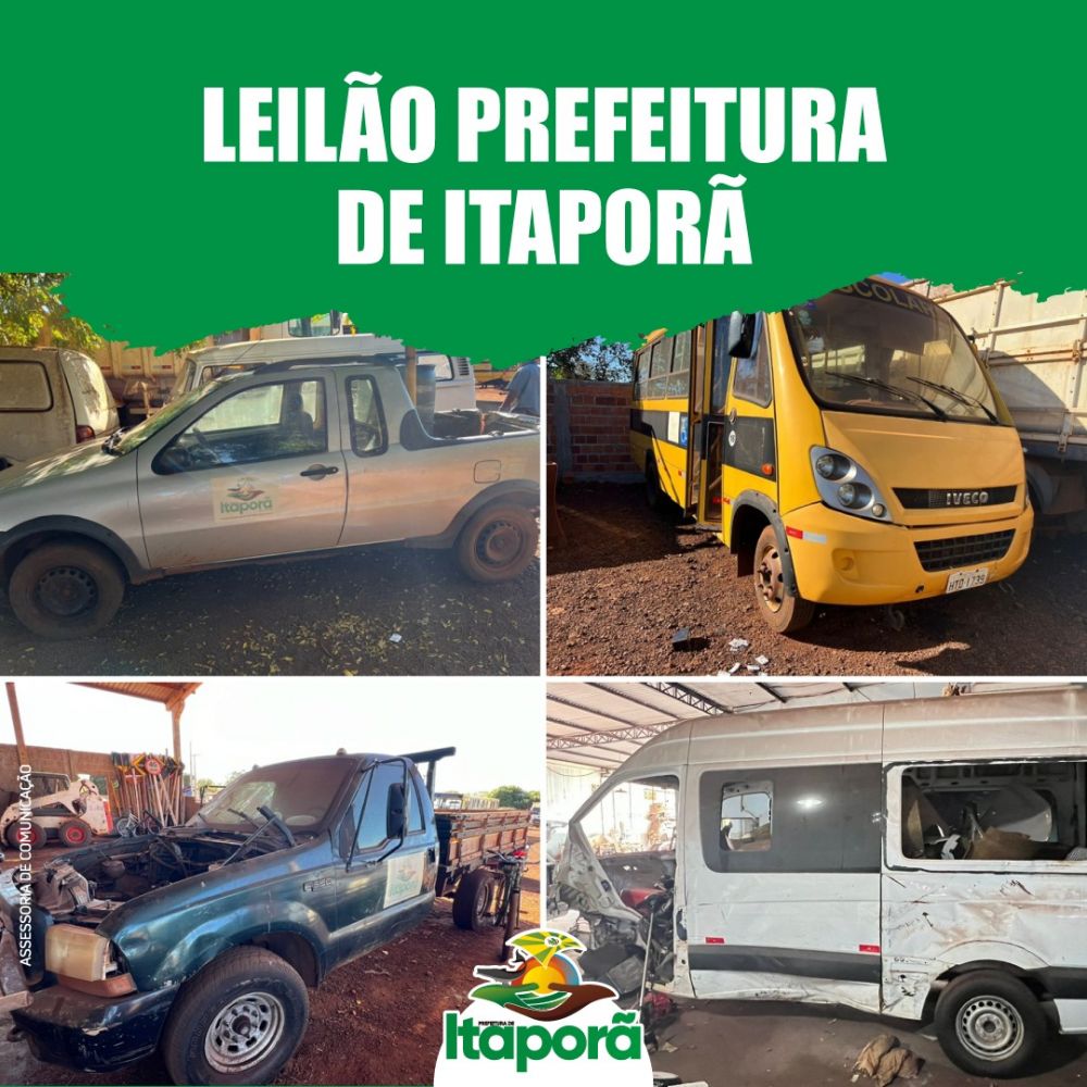 Prefeitura de Itaporã vai realizar leilão de bens inservíveis e veículos para circulação