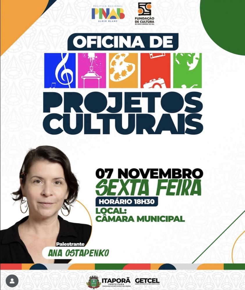 Itaporã terá oficina de Projetos Culturais nesta sexta-feira