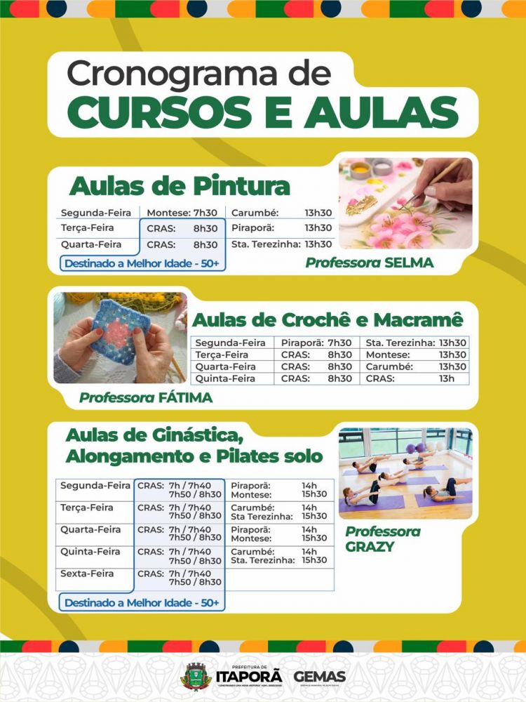 Cursos e atividades promovem saúde e socialização da população em Itaporã