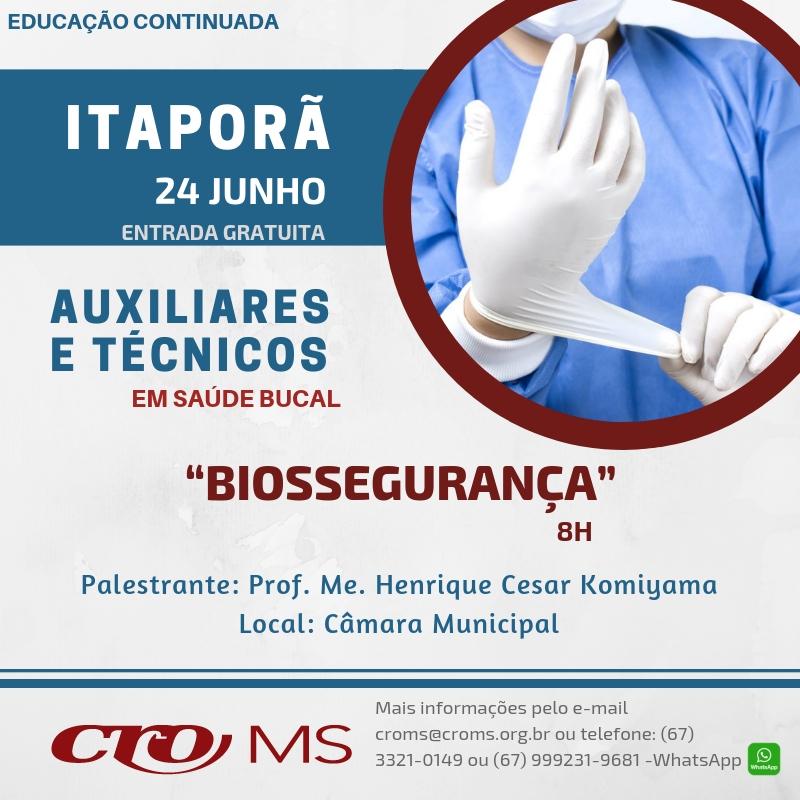 CRO-MS realiza em Itaporã palestra para técnicos e auxiliares de saúde bucal na segunda-feira (24)